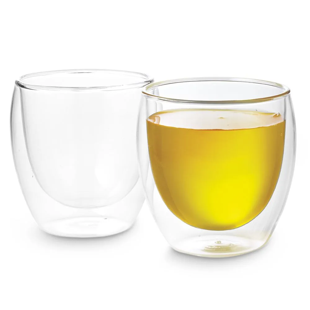 9 oz Pavina Double Wall Glass Cups (Set of 2)