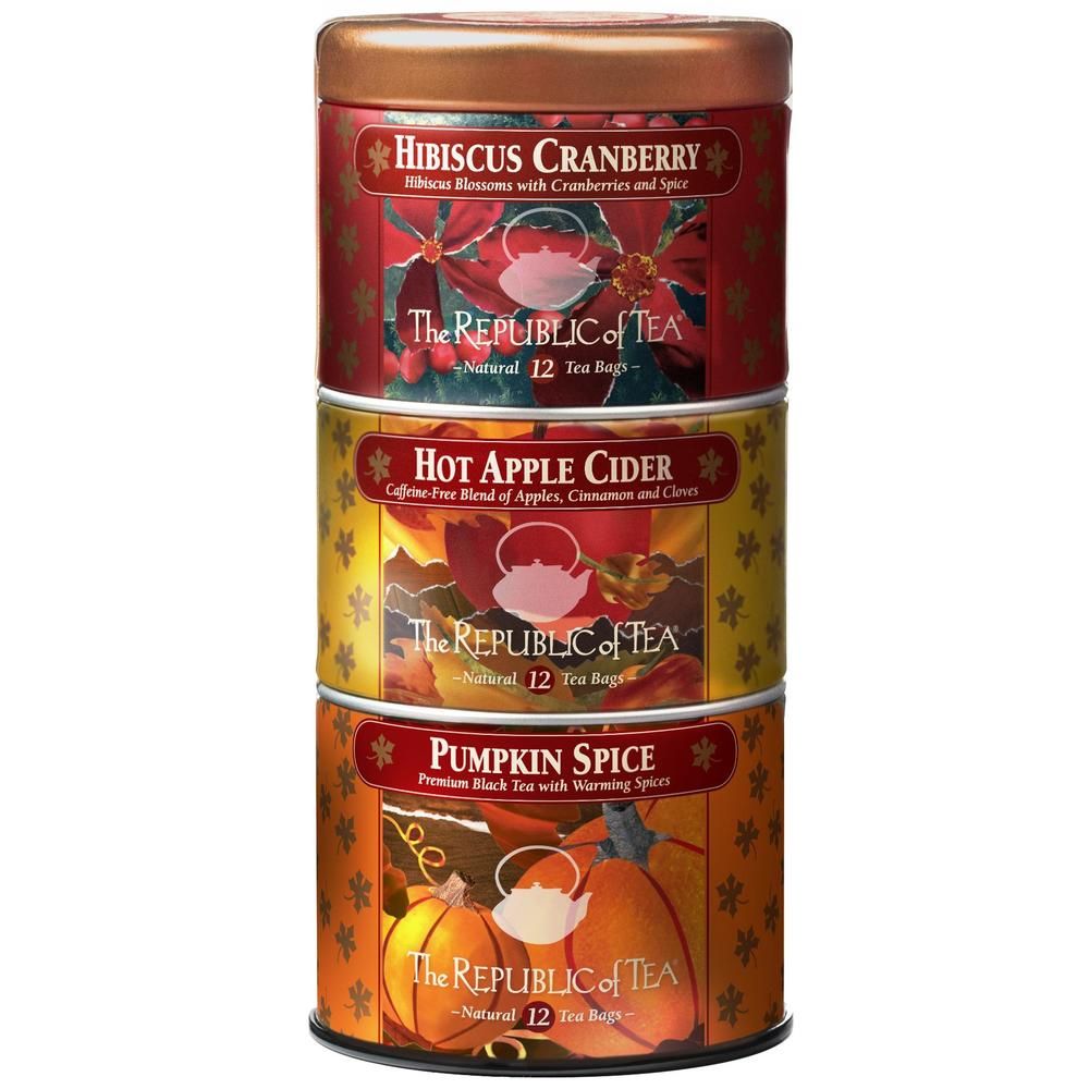 Fall Stackable Tea Tins
