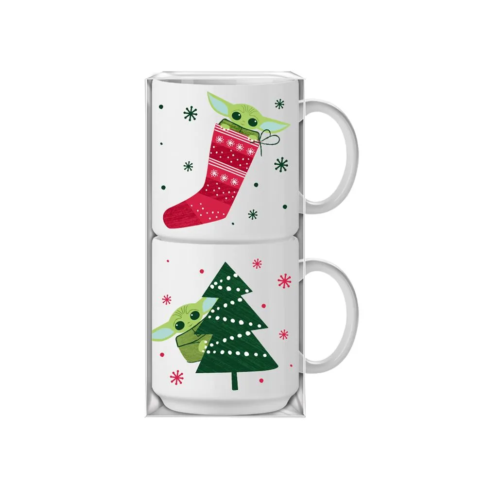 Mandalorian Christmas (13oz) 2pc Ceramic Mug Set - The Republic of Tea | (2) 13 oz Mugs