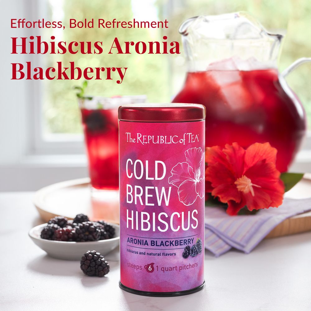 View 2 of Cold Brew Hibiscus Aronia Blackberry Iced Tea Pouches
