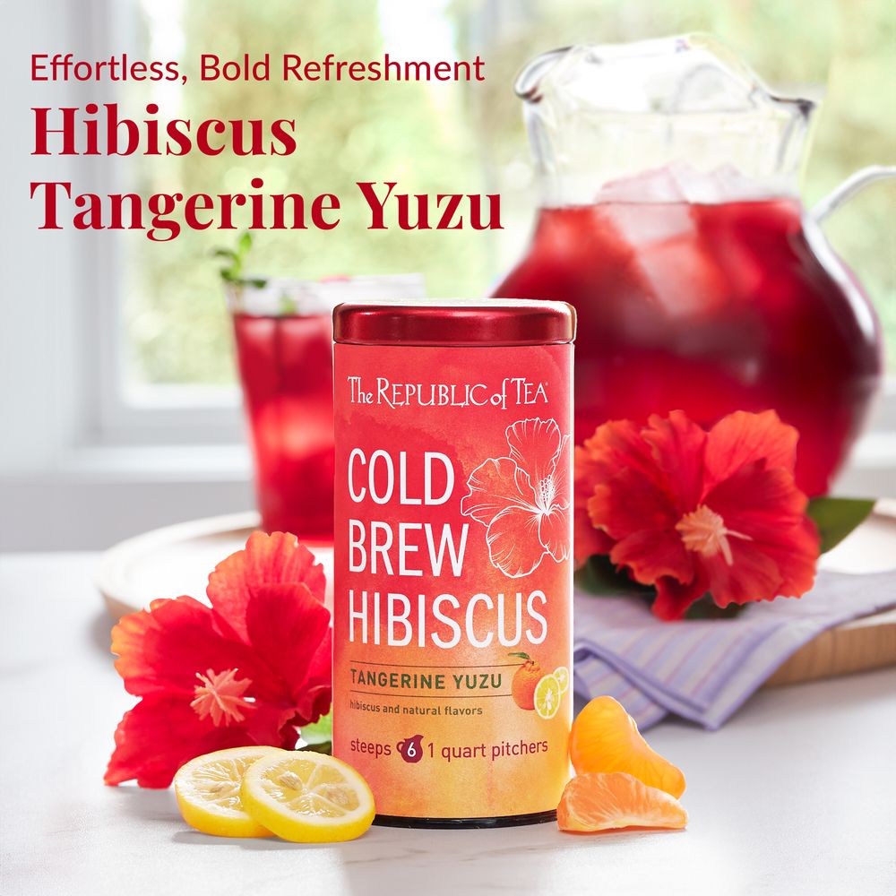 View 2 of Cold Brew Hibiscus Tangerine Yuzu Iced Tea Pouches
