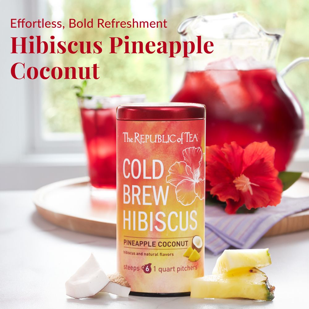 View 2 of Cold Brew Hibiscus Pineapple Coconut Iced Tea Pouches
