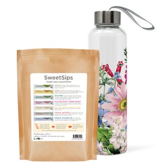 Glass Cold Water Bottle and Single Sips® Custom Set