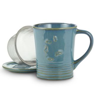 Sky Blue Dancing Leaves Mug