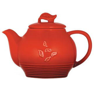 Red Dancing Leaves Teapot