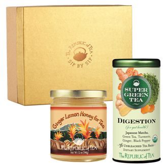 Ginger Lemon Honey for Tea & SuperGreen Digestion Gift